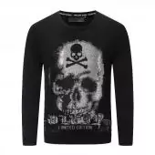 fashion philipp plein cotton sweater pull homme  double skull limited edition